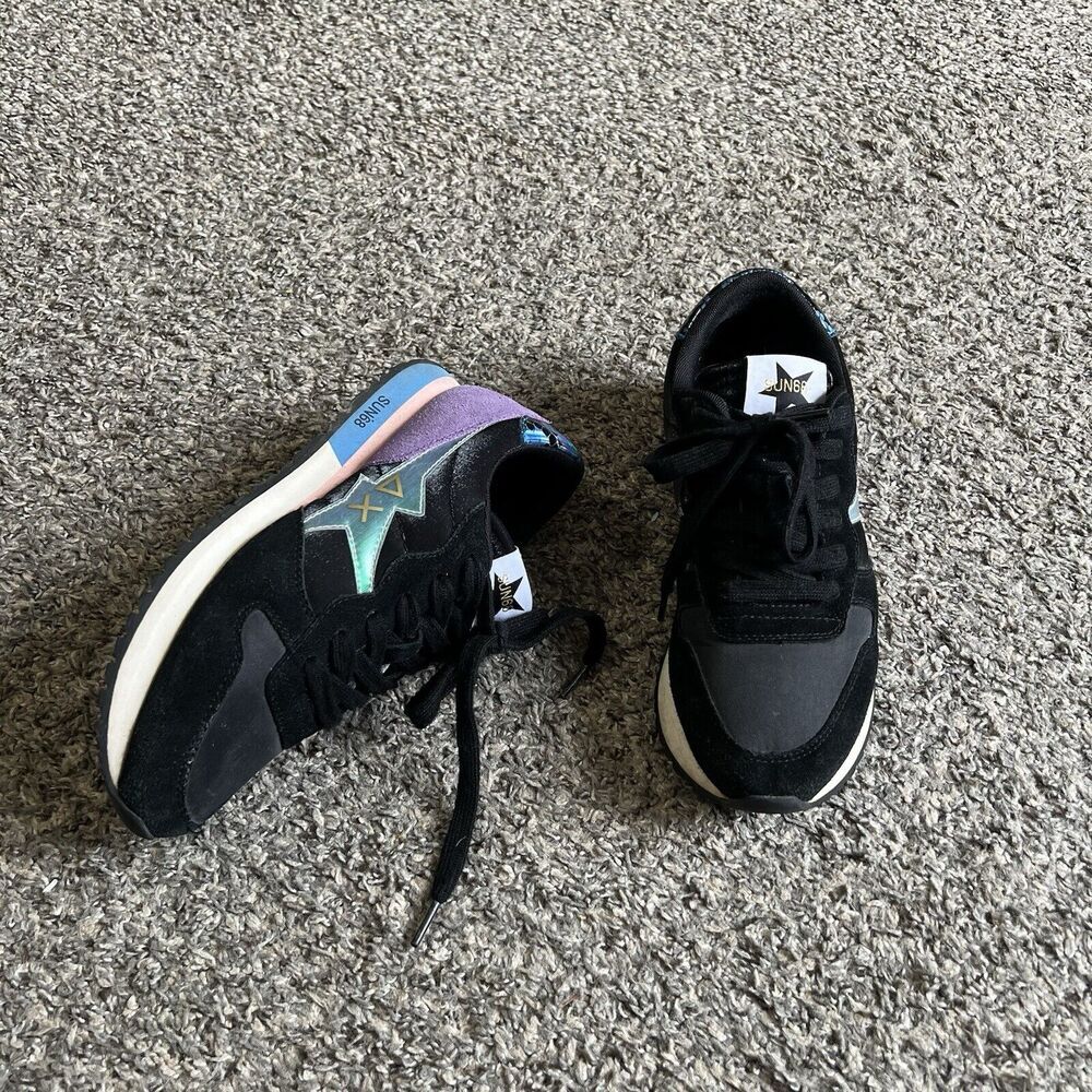 SUN68 Women’s Fashion Sneakers Shoe Sneakers SUN 68 Suede US 9 Black Purple Blue